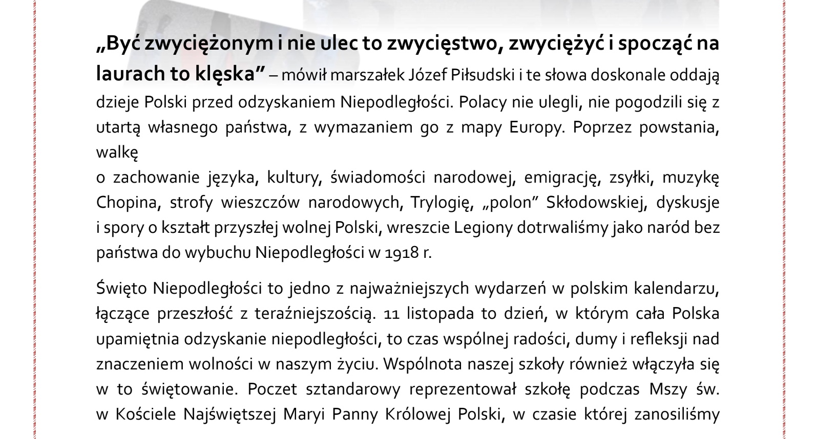 ŚWIĘTO NIEPODLEGŁOŚCI - zdjęcie 1