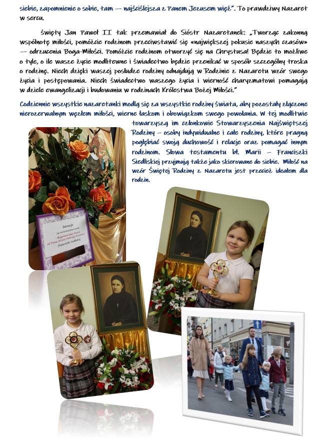 WSPOMNIENIE LITURGICZNE BŁ. MARII OD PANA JEZUSA DOBREGO PASTERZA - zdjęcie 2