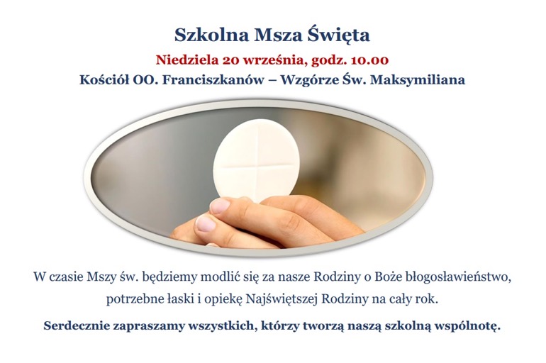 Msza Święta szkolna - I/2024