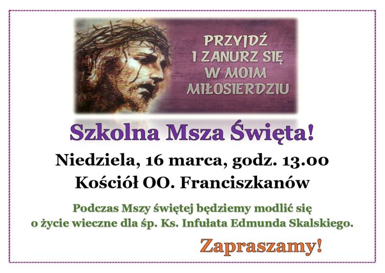 Szkolna Msza Święta 16.03.2025 r.