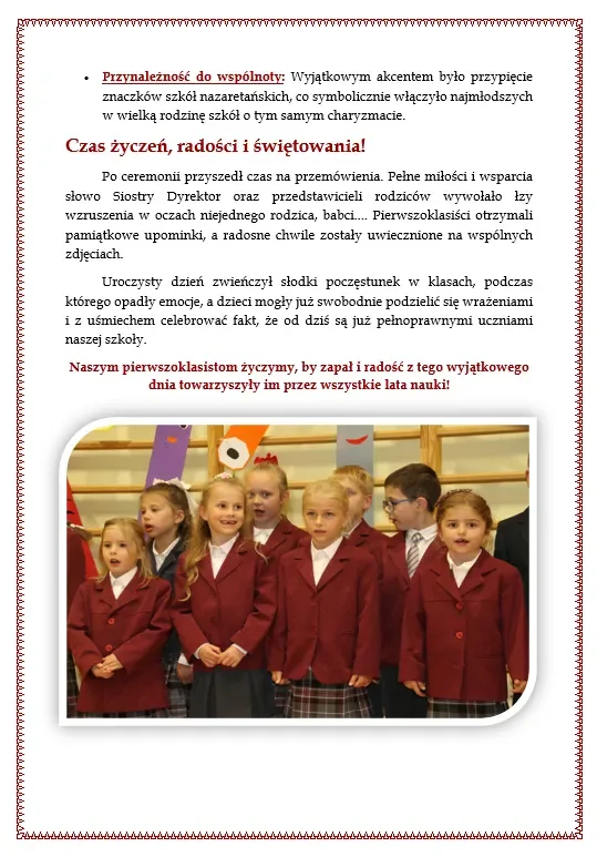 Z BOŻĄ POMOCĄ I DUMNYM KROKIEM – pierwszoklasiści ze Świętej Rodziny oficjalnie pasowani na uczniów!